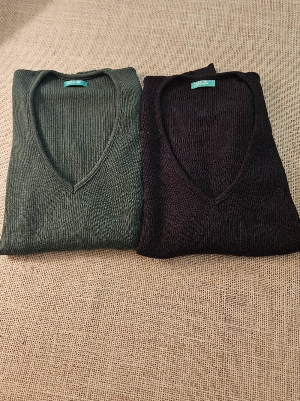 (2) Vintage Benetton V-neck Sweaters